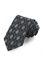 Men's Diamond Pattern Microfiber Tie Formal Necktie for Holiday Business With Gift Box (3 Colors Available)