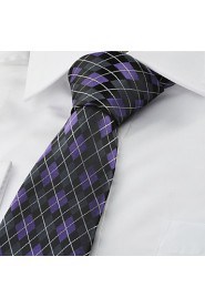 Men's Diamond Pattern Microfiber Tie Formal Necktie for Holiday Business With Gift Box (3 Colors Available)