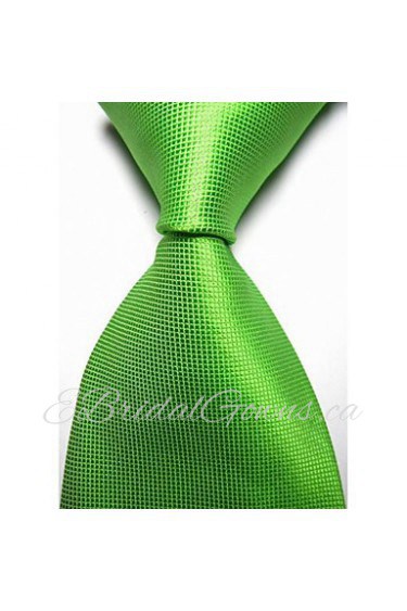 Men's Solid Plaid Checked Microfiber Tie Necktie With Gift Box (10 Colors Available)