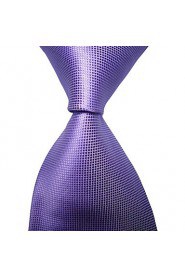 Men's Solid Plaid Checked Microfiber Tie Necktie With Gift Box (10 Colors Available)