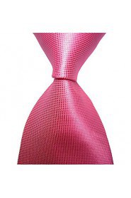 Men's Solid Plaid Checked Microfiber Tie Necktie With Gift Box (10 Colors Available)