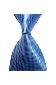 Men's Solid Plaid Checked Microfiber Tie Necktie With Gift Box (10 Colors Available)