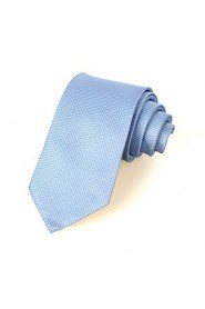 Men's New Squared Blue Microfiber Tie Suit Necktie For Wedding Party Holiday With Gift Box