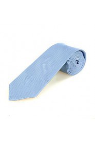 Men's New Squared Blue Microfiber Tie Suit Necktie For Wedding Party Holiday With Gift Box