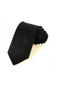 Men's Plain Black Microfiber Tie Necktie For Wedding Evening Funeral With Gift Box