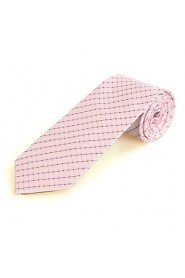 Men's Striped Pink Microfiber Tie Necktie For Wedding Party Holiday With Gift Box