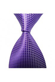 Men's Solid Checked Microfiber Tie Necktie With Gift Box (10 Colors Available)