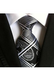 Men Wedding Cocktail Necktie At Work Black White Tie