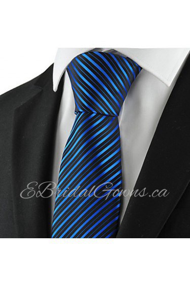 Men's Striped Microfiber Tie Necktie Formal Wedding Party Holiday With Gift Box (3 Colors Available)