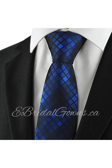 Men's Plaid Pattern Tie Necktie For Wedding Party Holiday Business With Gift Box (3 Colors Available)