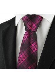 Men's Plaid Pattern Tie Necktie For Wedding Party Holiday Business With Gift Box (3 Colors Available)