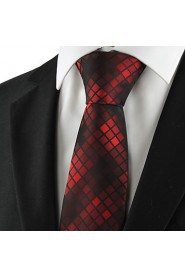 Men's Plaid Pattern Tie Necktie For Wedding Party Holiday Business With Gift Box (3 Colors Available)