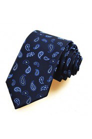 Men's Tie Navy Dark Blue Paisley Necktie Wedding/Business/Party/Work/Casual With Gift Box