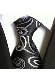 Men Wedding Cocktail Necktie At Work Black White Colors Tie