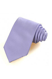 Men's Necktie Lavender Violet Dots Square Check Wedding/Business/Work/Formal/Casual Tie With Gift Box