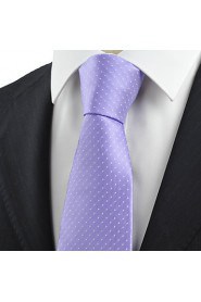 Men's Necktie Lavender Violet Dots Wedding/Business/Work/Formal/Casual Tie With Gift Box