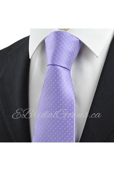 Men's Necktie Lavender Violet Dots Wedding/Business/Work/Formal/Casual Tie With Gift Box