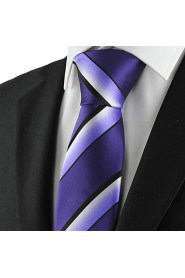 Men's Striped Microfiber Tie Necktie Formal Wedding Party Holiday With Gift Box (2 Colors Available)