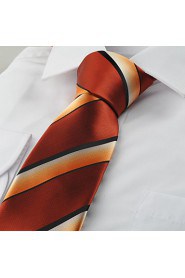 Men's Striped Microfiber Tie Necktie Formal Wedding Party Holiday With Gift Box (2 Colors Available)