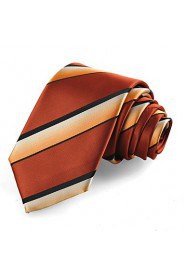 Men's Striped Microfiber Tie Necktie Formal Wedding Party Holiday With Gift Box (2 Colors Available)