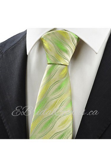 Men's Ripple Wave Pattern Microfiber Tie Necktie Wedding Party Holiday Gift With Gift Box (5 Colors Available)