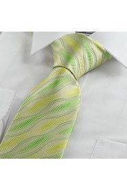 Men's Ripple Wave Pattern Microfiber Tie Necktie Wedding Party Holiday Gift With Gift Box (5 Colors Available)