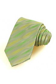 Men's Ripple Wave Pattern Microfiber Tie Necktie Wedding Party Holiday Gift With Gift Box (5 Colors Available)