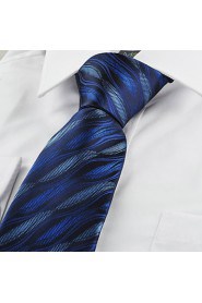 Men's Ripple Wave Pattern Microfiber Tie Necktie Wedding Party Holiday Gift With Gift Box (5 Colors Available)