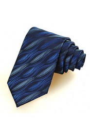 Men's Ripple Wave Pattern Microfiber Tie Necktie Wedding Party Holiday Gift With Gift Box (5 Colors Available)