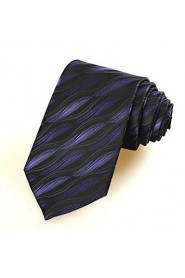 Men's Ripple Wave Pattern Microfiber Tie Necktie Wedding Party Holiday Gift With Gift Box (5 Colors Available)