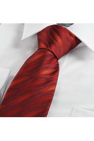 Men's Ripple Wave Pattern Microfiber Tie Necktie Wedding Party Holiday Gift With Gift Box (5 Colors Available)