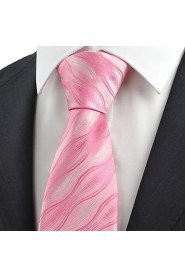 Men's Ripple Wave Pattern Microfiber Tie Necktie Wedding Party Holiday Gift With Gift Box (5 Colors Available)