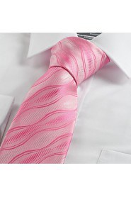 Men's Ripple Wave Pattern Microfiber Tie Necktie Wedding Party Holiday Gift With Gift Box (5 Colors Available)