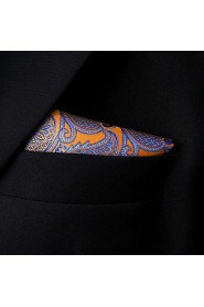 Large Size Paisley Orange Blue Pocket Square Mens Hankies Hanky