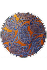 Large Size Paisley Orange Blue Pocket Square Mens Hankies Hanky