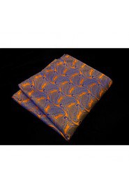 Large Size Paisley Orange Blue Pocket Square Mens Hankies Hanky