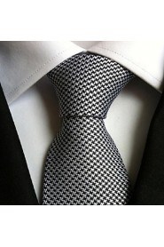 Men Wedding Cocktail Necktie At Work White Black Colors Tie