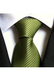 Men Wedding Cocktail Necktie At Work Green Colors Tie