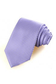 Men's Necktie Purple Lavender Violet Striped Wedding/Business/Work/Formal/Casual Tie With Gift Box