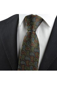 Men's Paisley Pattern Microfiber Tie Necktie Novelty Wedding Party Holiday With Gift Box (6 Colors Available)