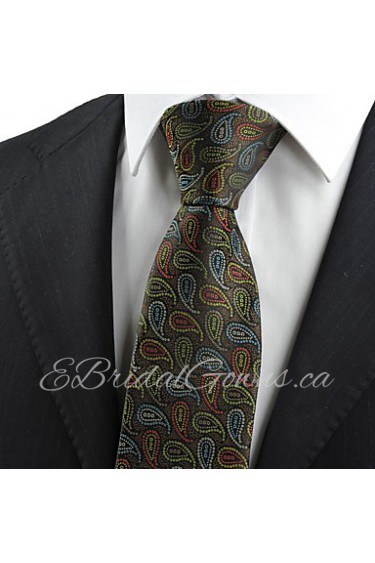 Men's Paisley Pattern Microfiber Tie Necktie Novelty Wedding Party Holiday With Gift Box (6 Colors Available)