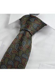 Men's Paisley Pattern Microfiber Tie Necktie Novelty Wedding Party Holiday With Gift Box (6 Colors Available)