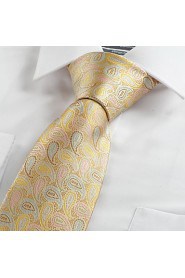 Men's Paisley Pattern Microfiber Tie Necktie Novelty Wedding Party Holiday With Gift Box (6 Colors Available)