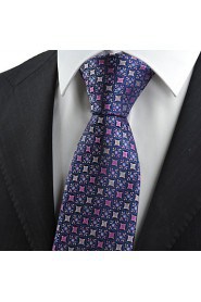 Men's Bohemian Floral Antique Checked Microfiber Tie Necktie Gift With Gift Box(3 Colors Available)