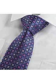 Men's Bohemian Floral Antique Checked Microfiber Tie Necktie Gift With Gift Box(3 Colors Available)