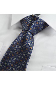 Men's Bohemian Floral Antique Checked Microfiber Tie Necktie Gift With Gift Box(3 Colors Available)