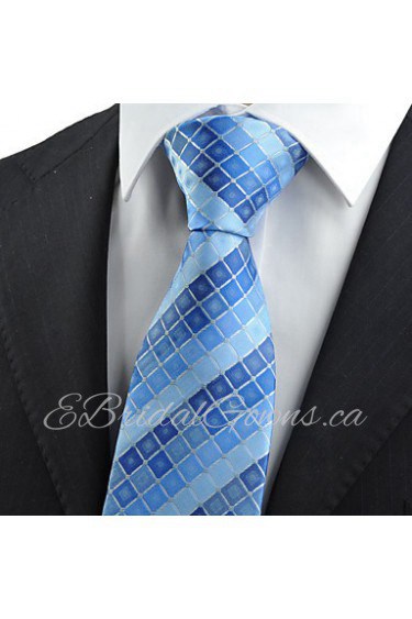 Men's Checked Pattern Tie Suit Necktie Formal Wedding Holiday Special With Gift Box (5 Colors Available)