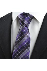 Men's Checked Pattern Tie Suit Necktie Formal Wedding Holiday Special With Gift Box (5 Colors Available)