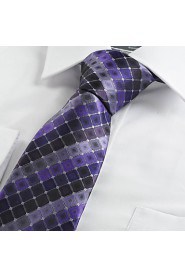 Men's Checked Pattern Tie Suit Necktie Formal Wedding Holiday Special With Gift Box (5 Colors Available)