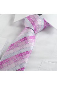 Men's Checked Pattern Tie Suit Necktie Formal Wedding Holiday Special With Gift Box (5 Colors Available)